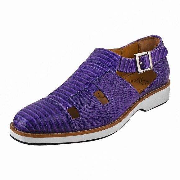 Adam Genuine Leather Lizard Print Sandals
